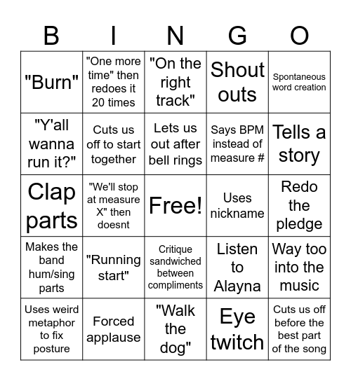 Mrs. Dunn Bingo Card