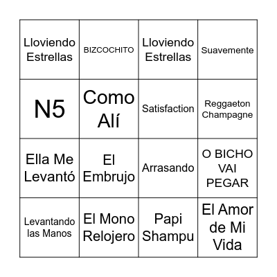 ♥ BINGO MUSICAL ♥ Bingo Card