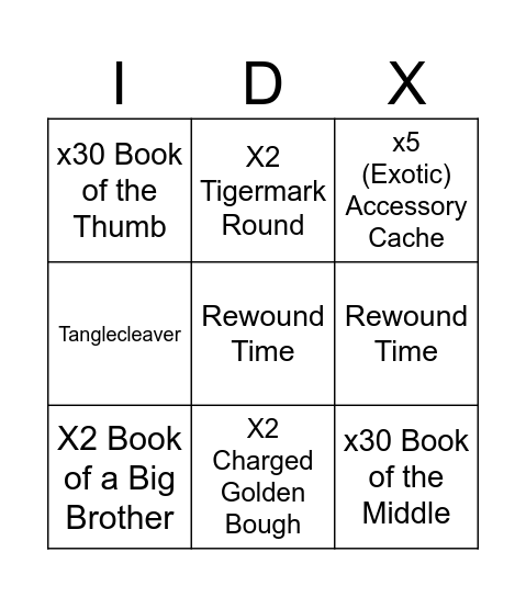 "The First 3 Fingers" Bingo Card
