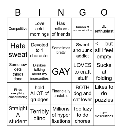 Haeli bingo Card