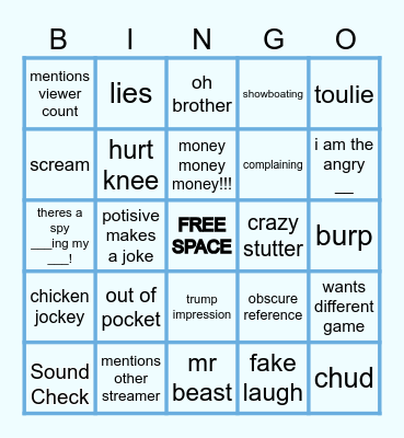 potisivingo Bingo Card