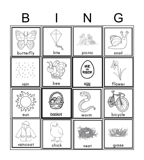 Easter & Spring Bingo 2 Bingo Card