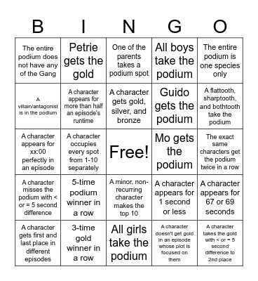 Screen Time Experiment - TV Series Bingo Card