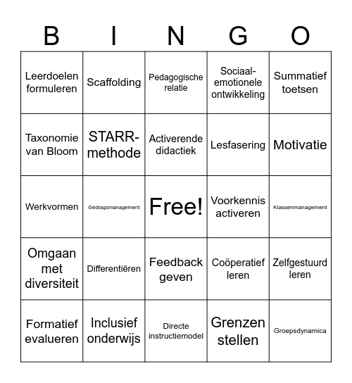 PDG bingo! Bingo Card