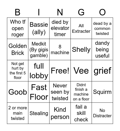 DANDYS WORLD Bingo Card
