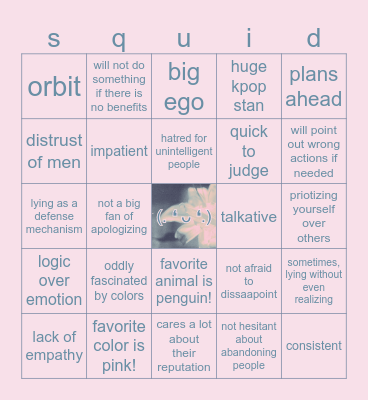 rea's bingo ! (⁠ ⁠◜⁠‿⁠◝⁠ ⁠) Bingo Card
