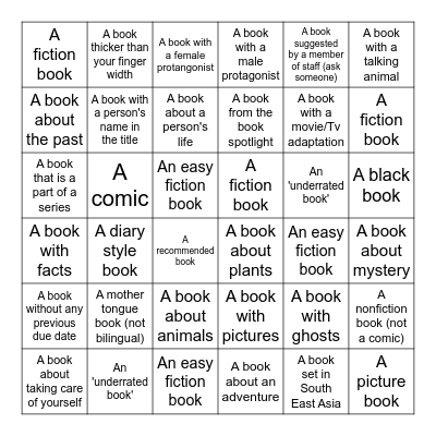 Library Week Bingo Card