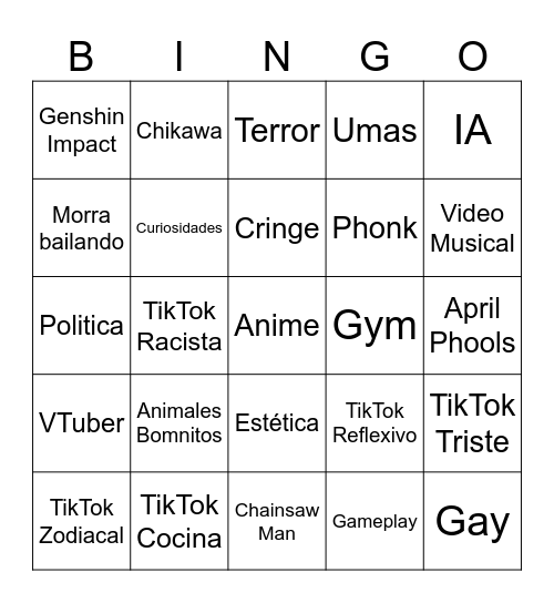 Tito Bingo Card