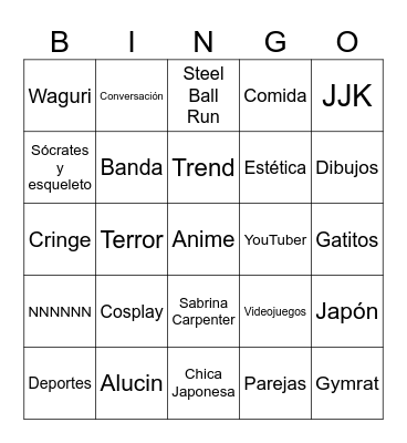 Titos Bingo Card