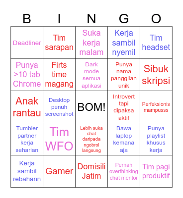 PEOPLE HUNT Bingo Card