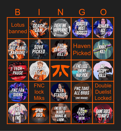 Fnatic vs Eternal Fire (S1 26) Bingo Card