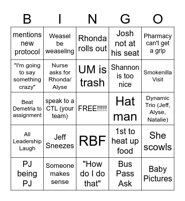The Return of Office Bingo Card