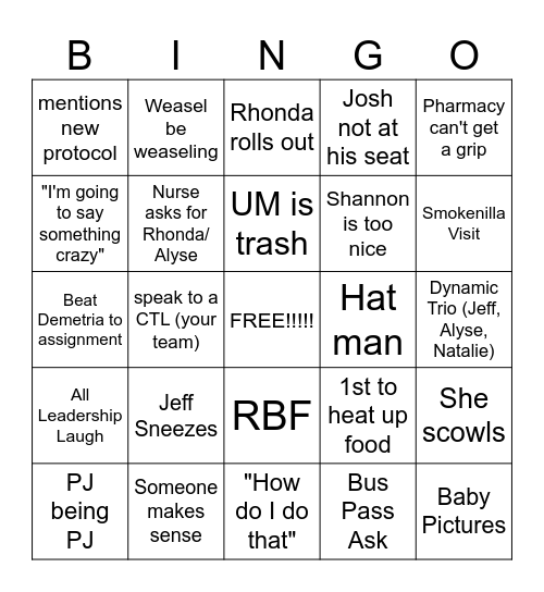 The Return of Office Bingo Card