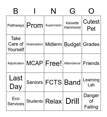 April Fool Bingo Card