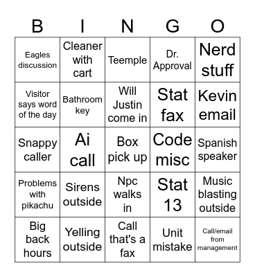 Office Bingo 6 Bingo Card