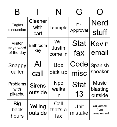Office Bingo 6 Bingo Card