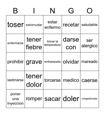 Des. 2 Ch. 1 Verbs & Adjectives Bingo Card