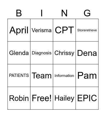 HIM WEEK Bingo Card