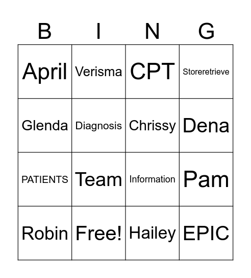 HIM WEEK Bingo Card