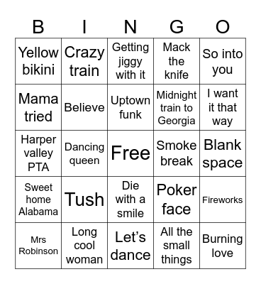 Robbins Reunion Bingo Card
