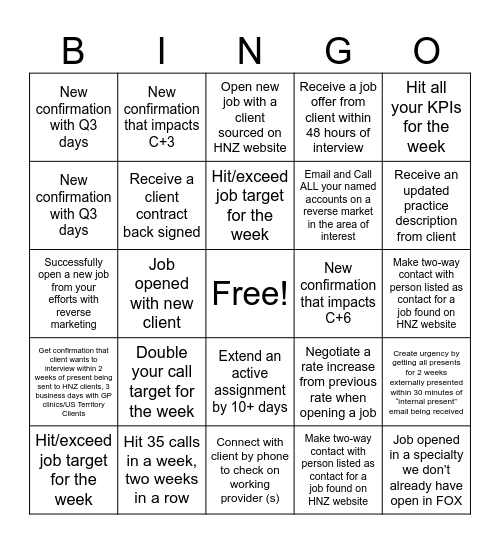 Spring Break (CR) Bingo Card