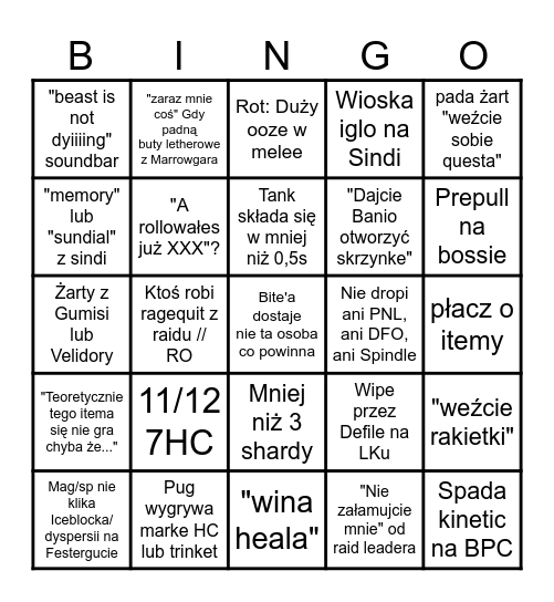 ICC Core Bingo Card