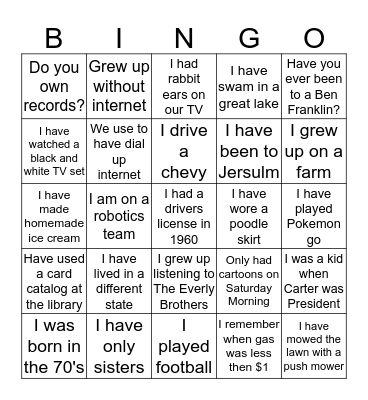 Ice Breaker Bingo Card