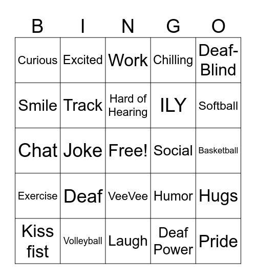 ASL Bingo Card