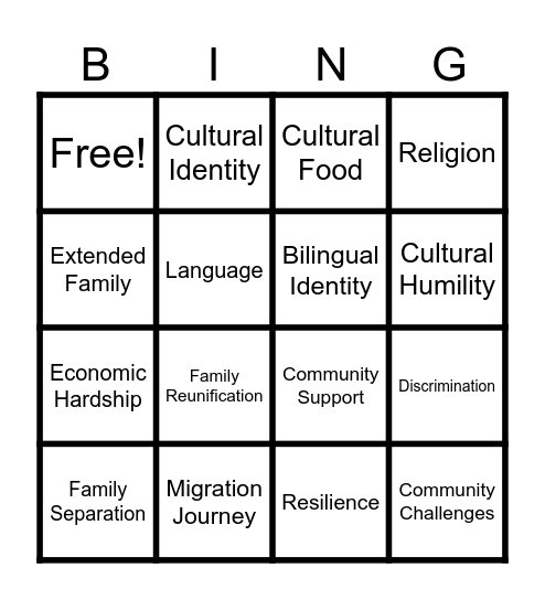SOLITO Bingo Card