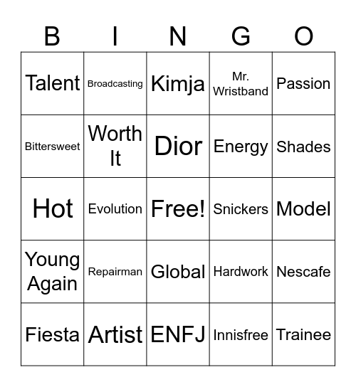 BINGYU Bingo Card