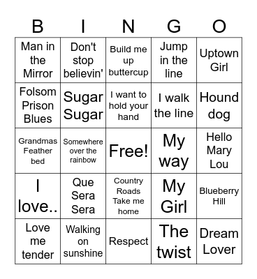Musical Bingo! Bingo Card
