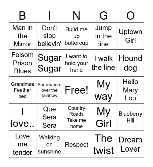 Musical Bingo! Bingo Card