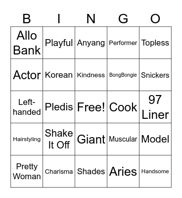BINGYU Bingo Card