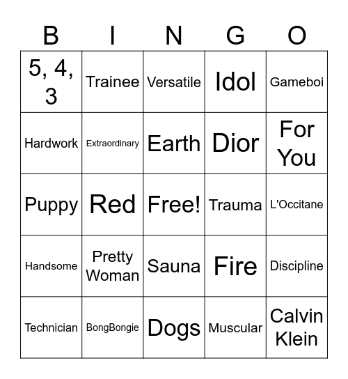 BINGYU Bingo Card