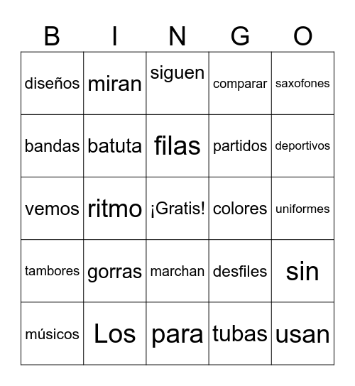 La banda musical-cuentito Bingo Card