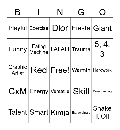 BINGYU Bingo Card
