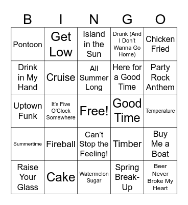 SPRING BREAK!!! Bingo Card