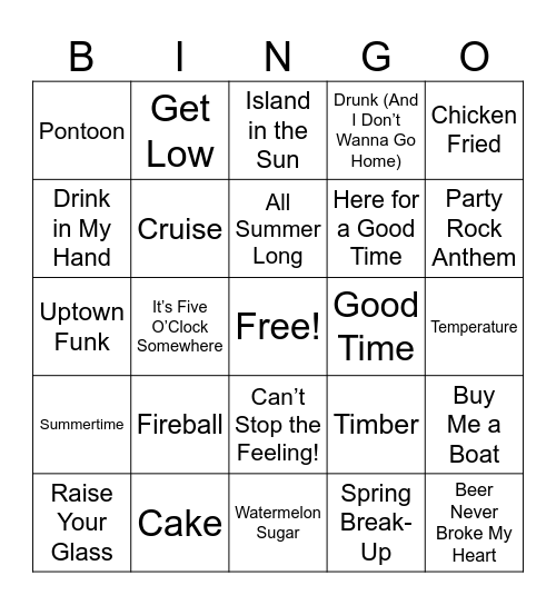 SPRING BREAK!!! Bingo Card