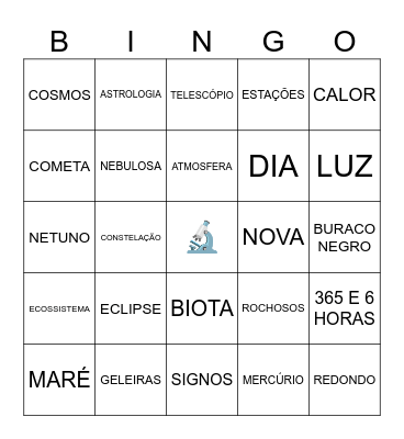 Bingo de Ciências 🔬 Bingo Card