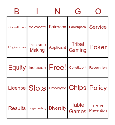 Public Service Recognition Week Bingo Card