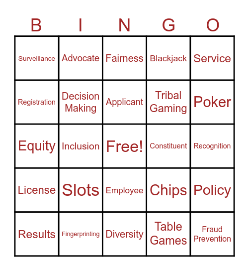 Public Service Recognition Week Bingo Card