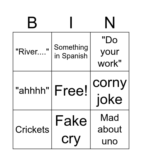 uncle moore Bingo Card