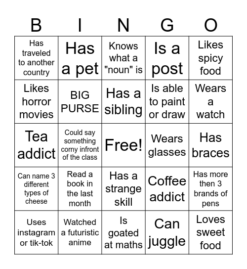 ICE BREAKER BINGO Card