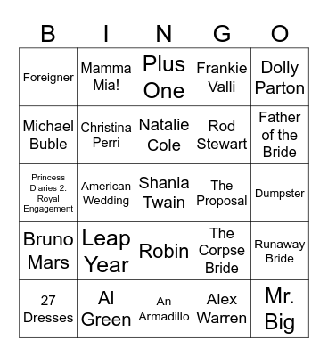 The Drama Bingo Card
