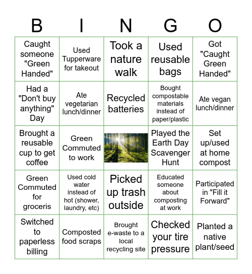 RDMC Earth Week Bingo 2026 Bingo Card