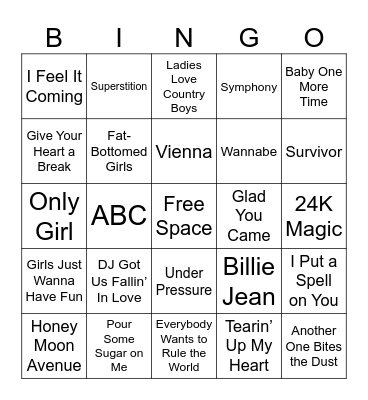 Relay for Life SAB Music Bingo Card