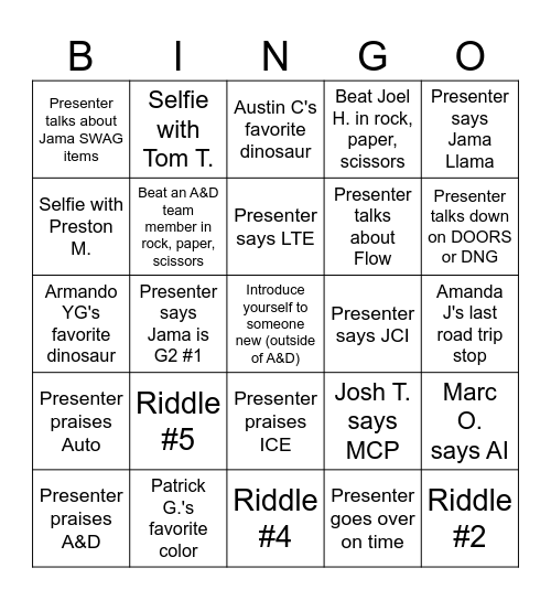 Jama Software A&D Bingo FY27 Bingo Card