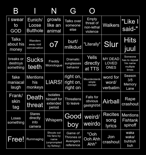 Alex B-ingo Bingo Card