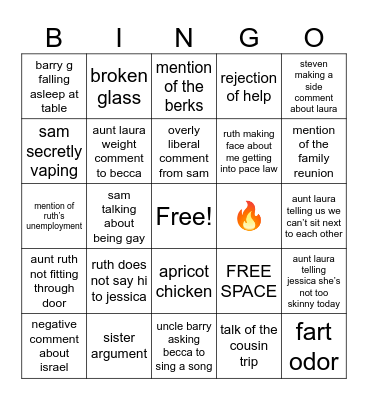 Passover Bingo Card