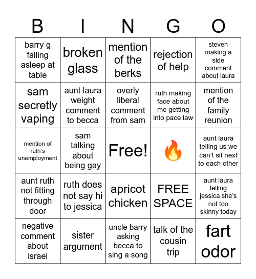 Passover Bingo Card